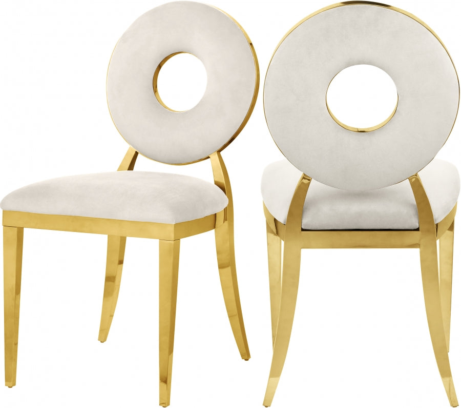 Carousel Cream & Gold Velvet dining chair
