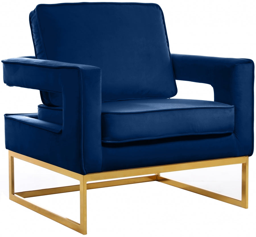 GLAM NOAH VELVET ACCENT CHAIR