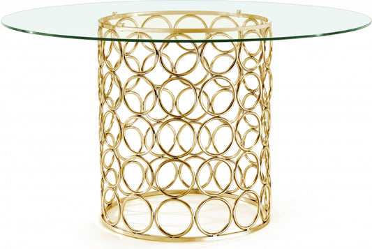 Glam Opal Gold Round Dining Table
