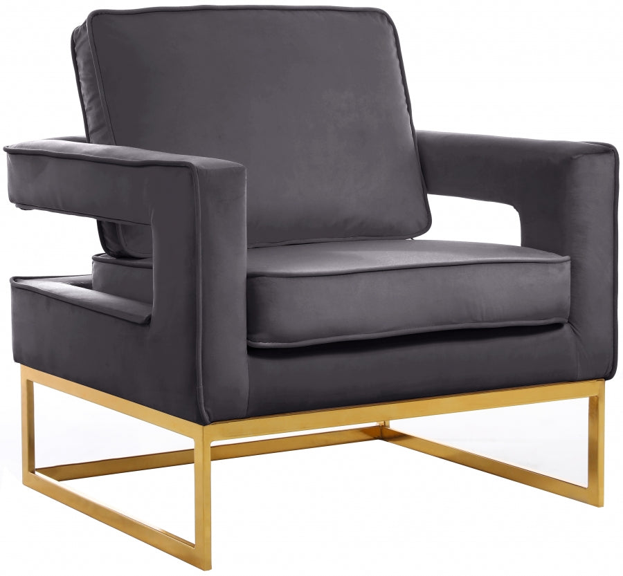 GLAM NOAH VELVET ACCENT CHAIR