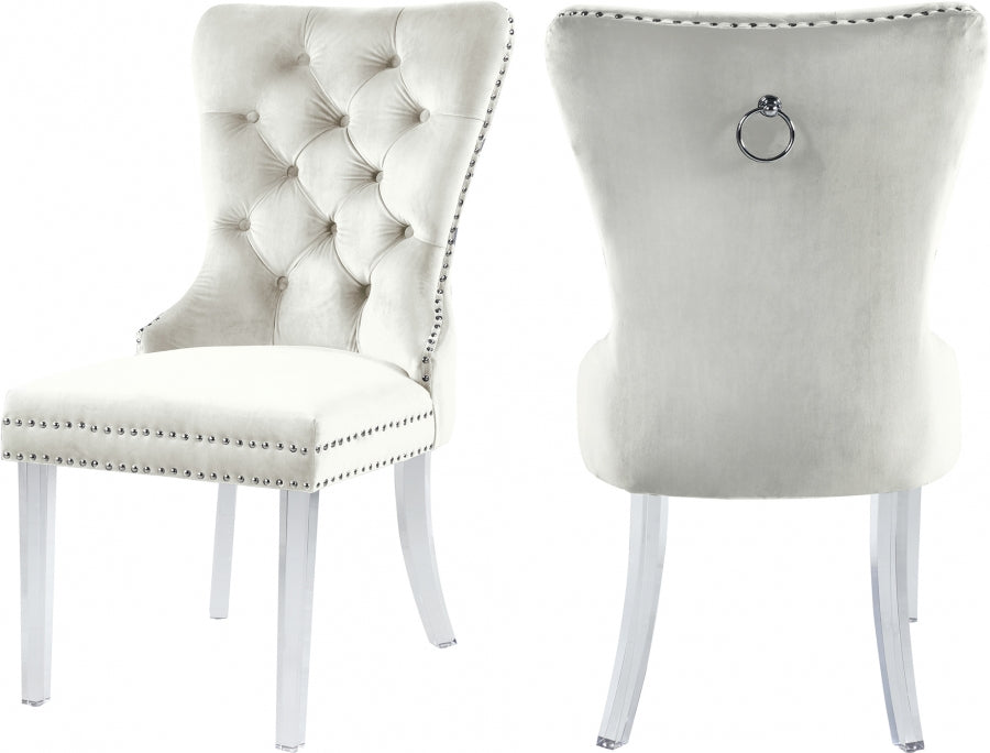 Miley Velvet Acrylic Dining Chairs