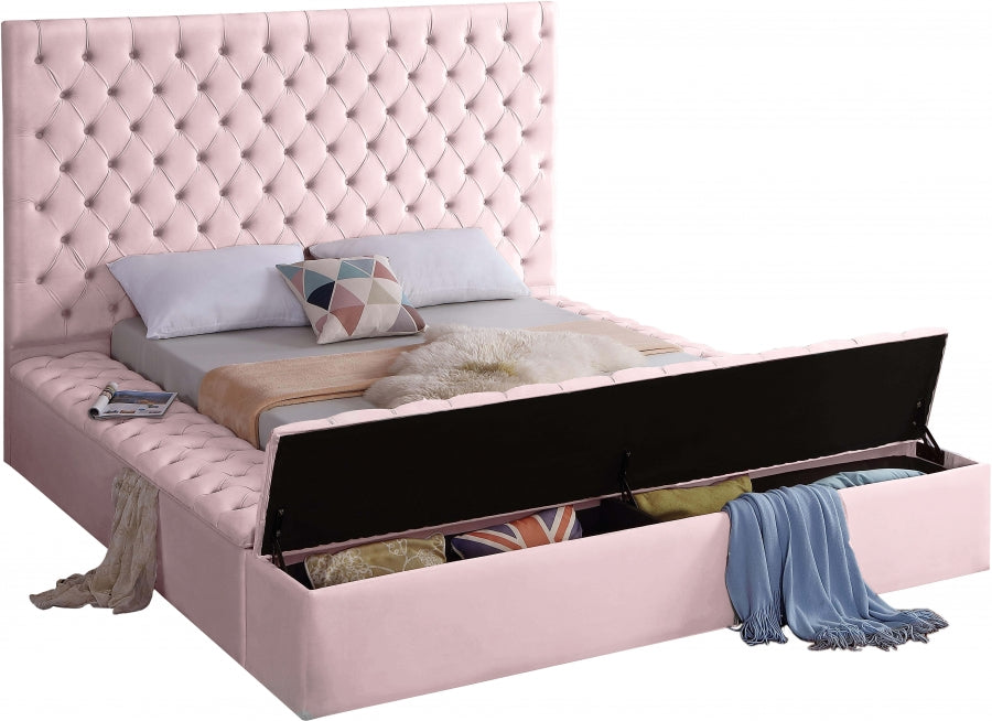 Pink Velvet Bliss Platform Bed
