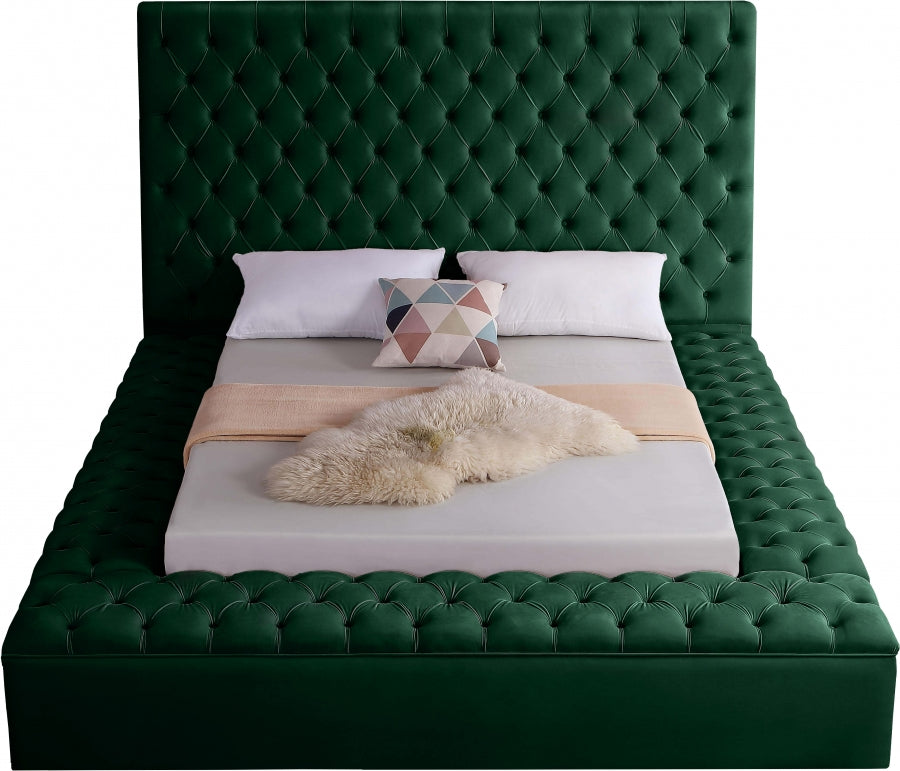 Green Velvet Bliss Storage Bed