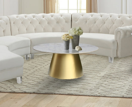 Glam marble coffee table with gold base