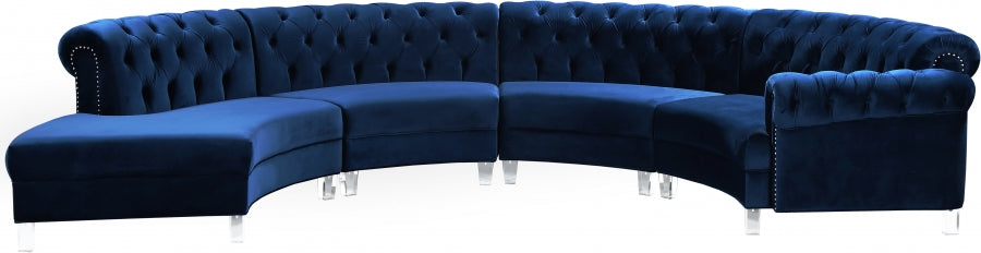 Curved Velvet Tufted Sectional