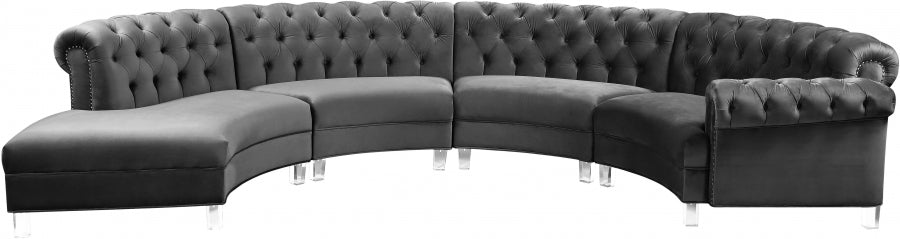 Curved Velvet Tufted Sectional