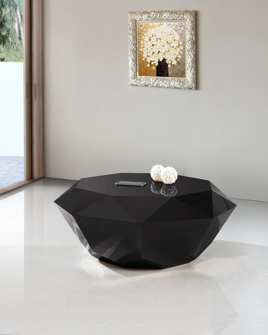 Black Gemma Diamond Cut Coffee Table