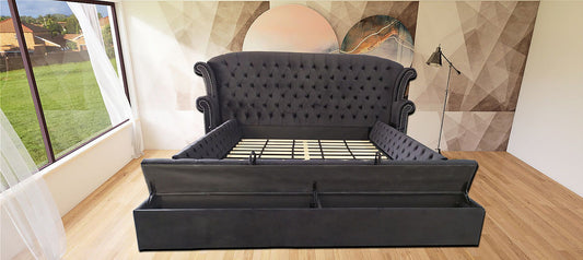 Black Tufted Storage Bed NYD