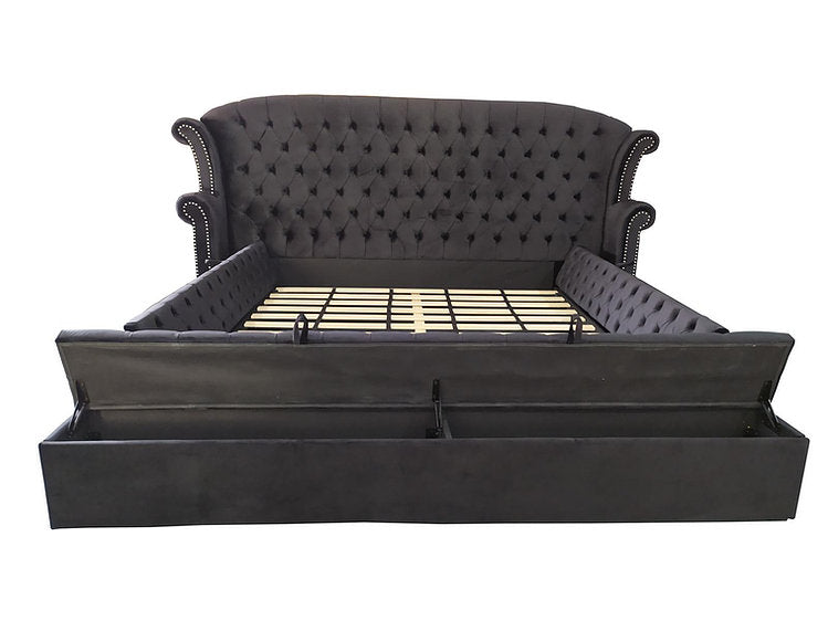Black Tufted Storage Bed NYD
