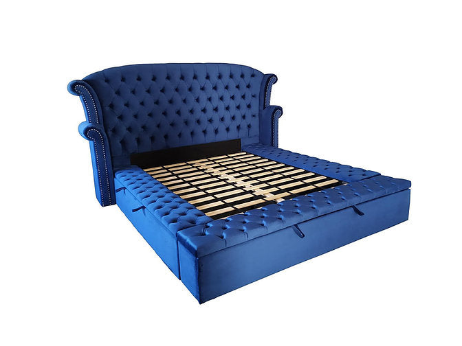 King Blue NYD Storage Bed