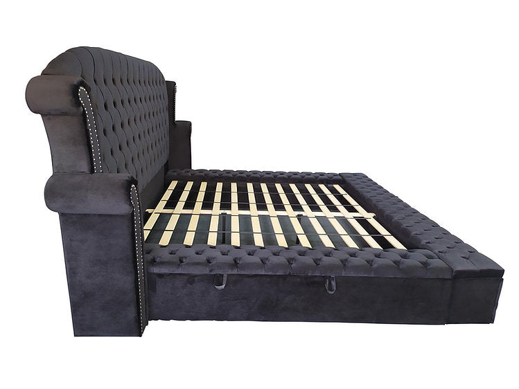 Black Tufted Storage Bed NYD