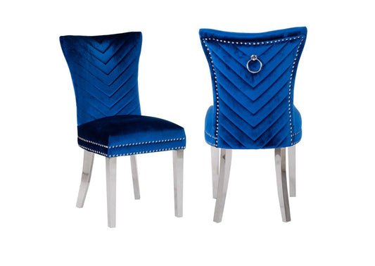 Blue Eva Velvet Dining Chiar