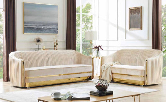 Velvet Gold Sophie Sofa & Loveseat Set