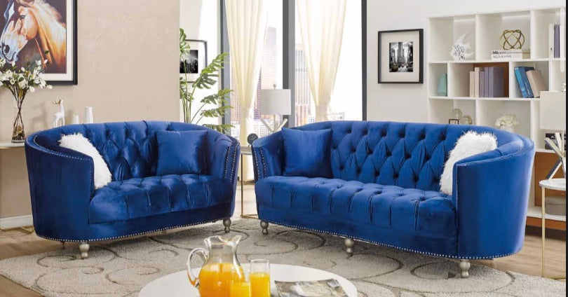 Velvet Amber Sofa & Loveseat Set