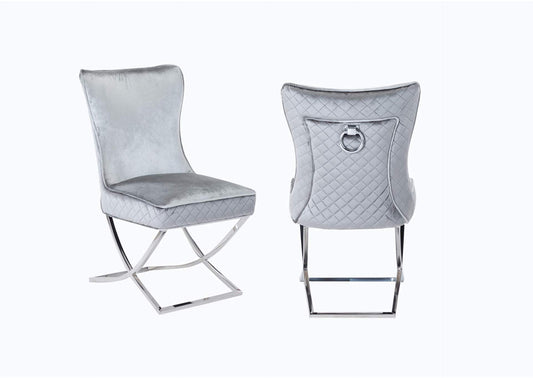 Light Gray Janet Velvet Dining Chair