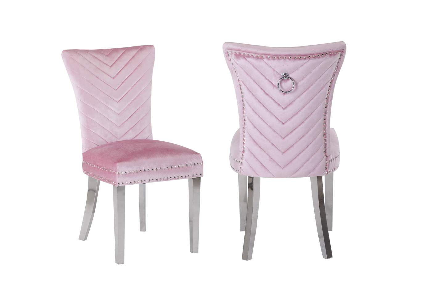 Pink Eva Velvet Dining Chairs