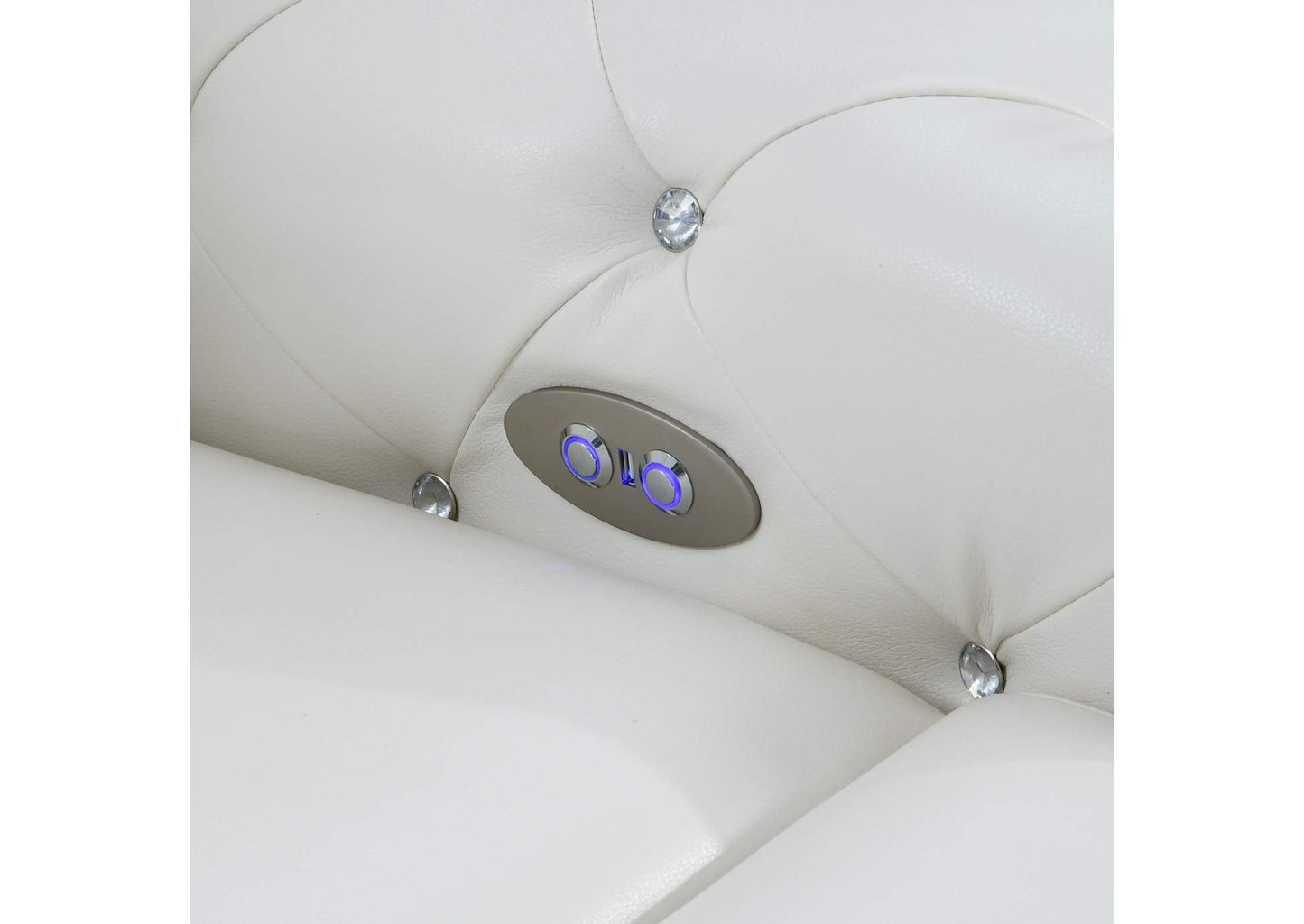 Glam White Leather Power Reclining Recliner