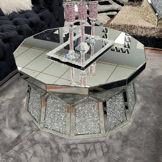 Glam Coffee Table with Crushed Diamonds