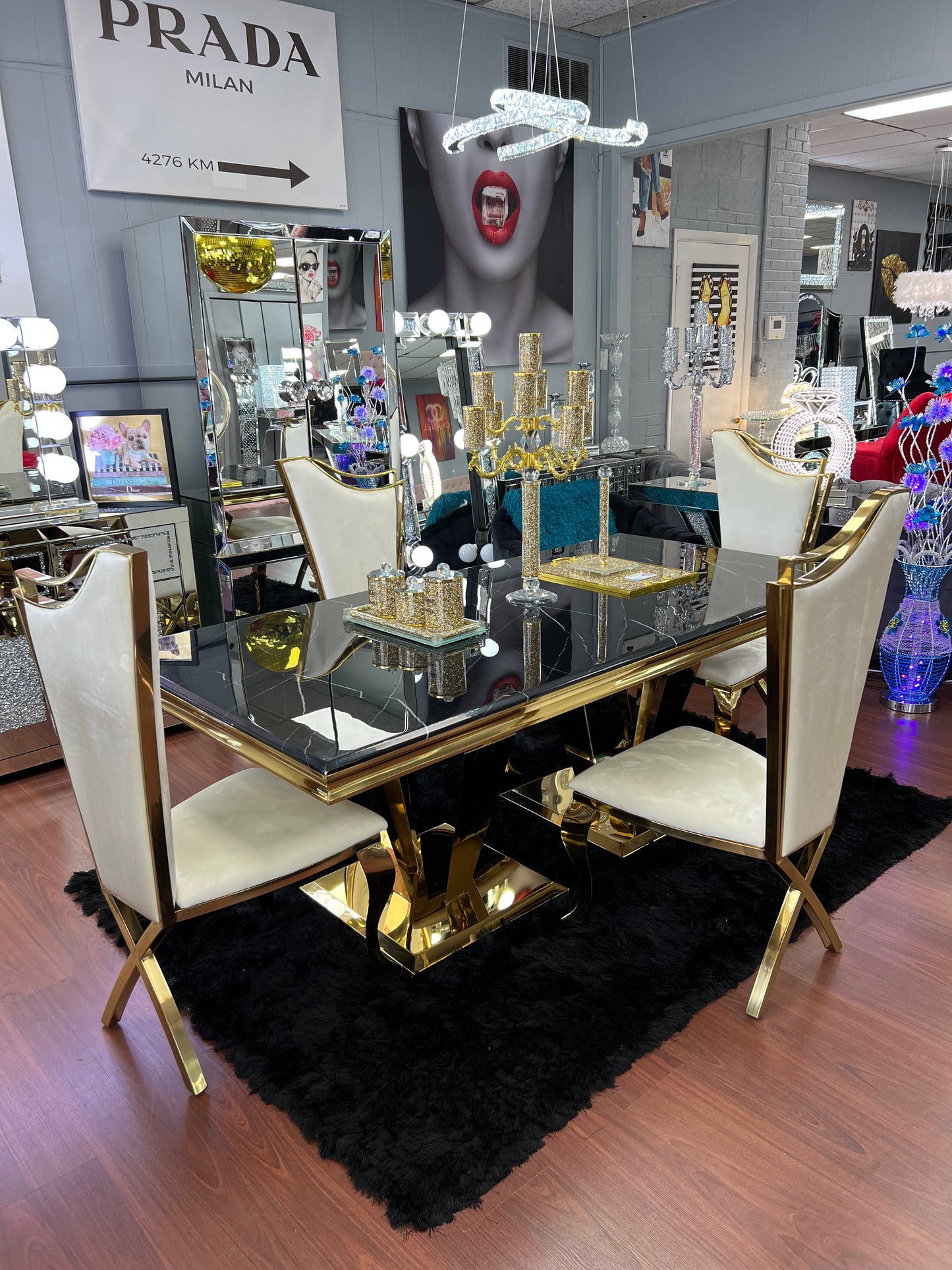 Beige & Gold Phoenix Dining Chair