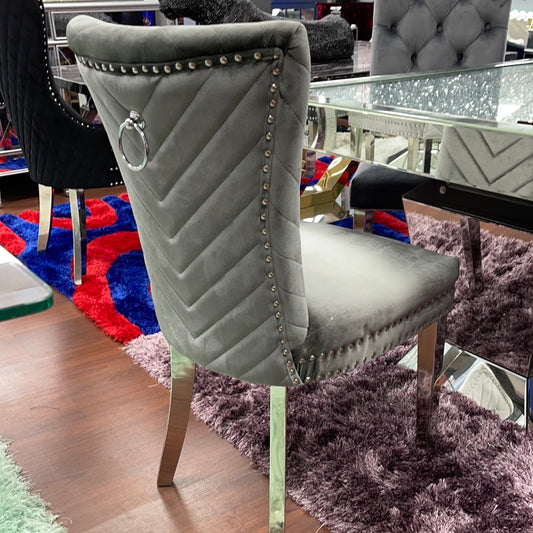 Dark Grey Velvet Eva Dining Chair
