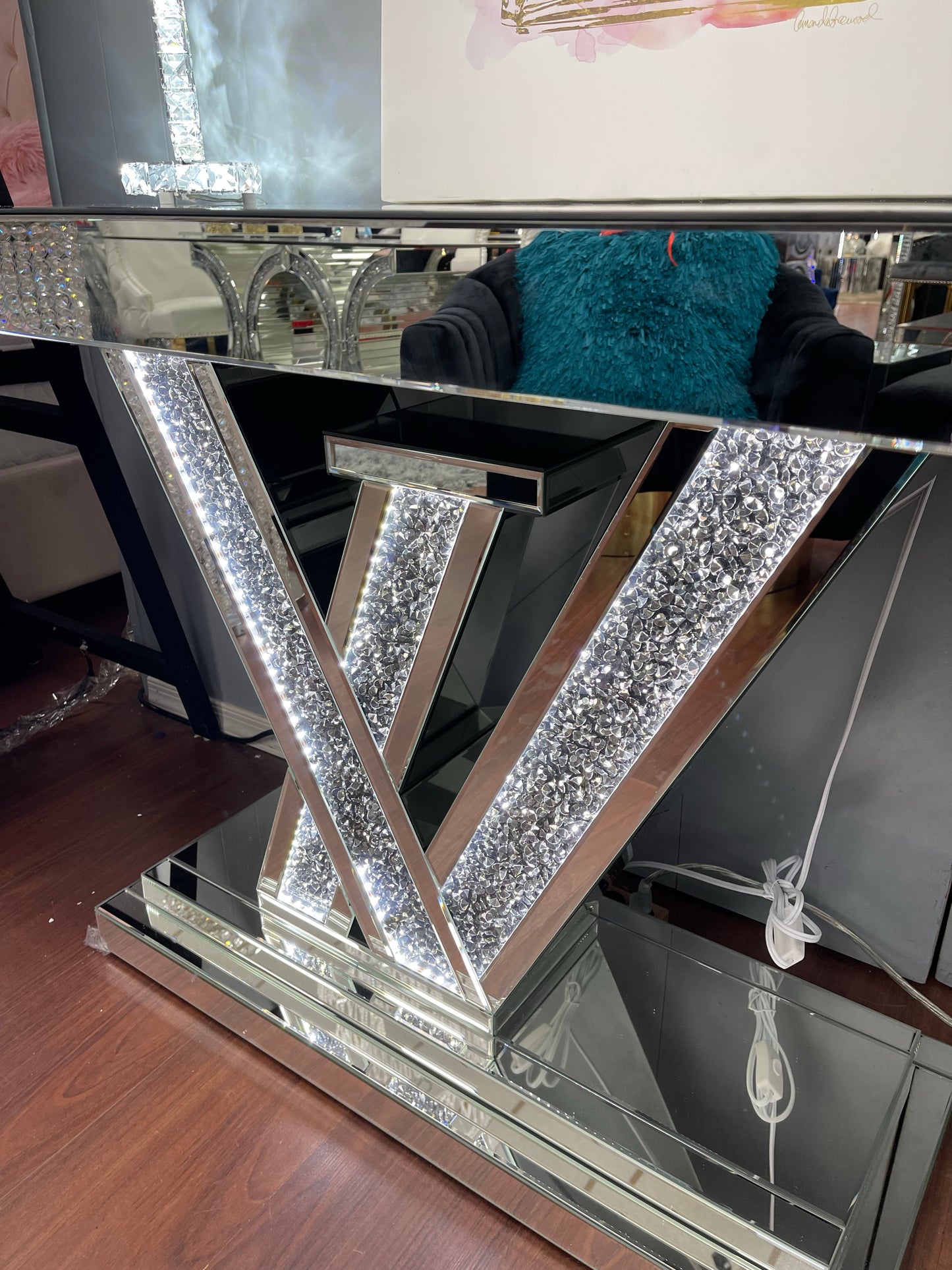 Viva Mirrored LED Console Table
