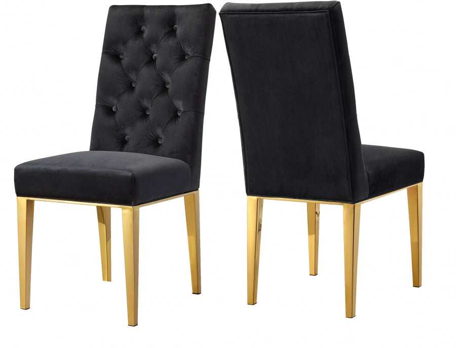 Capri Velvet Dining Chair w/ lGold legs
