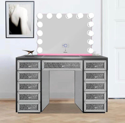 Abby Diamond Encrusted Mirrored Vanity