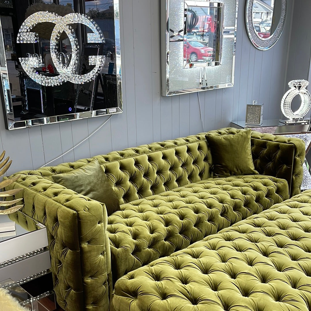 Tufted Sofa & Ottoman Set