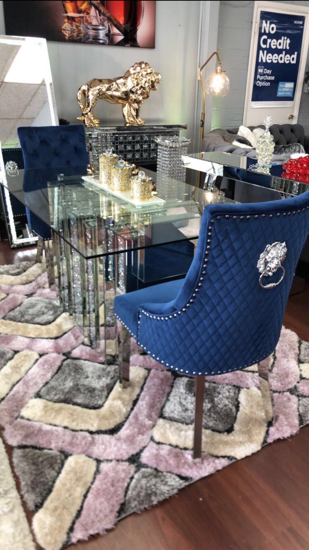 Blue Leo Knocker Dining Chair