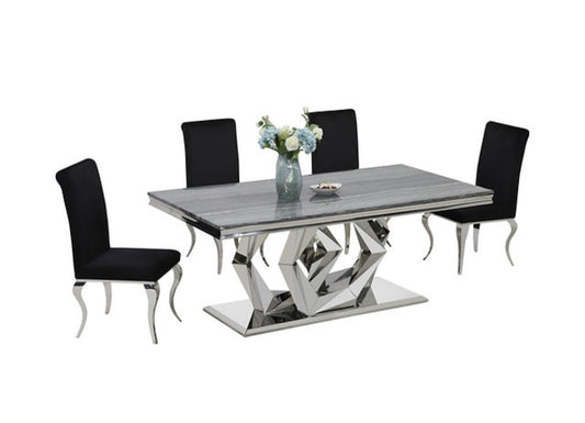Deep Gray Lisa Marble Dining Table