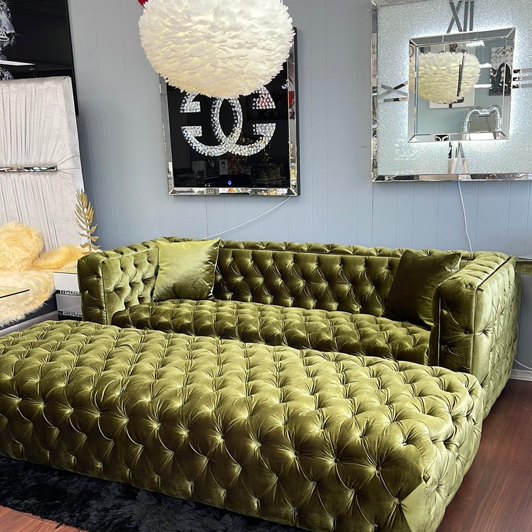 Tufted Sofa & Ottoman Set