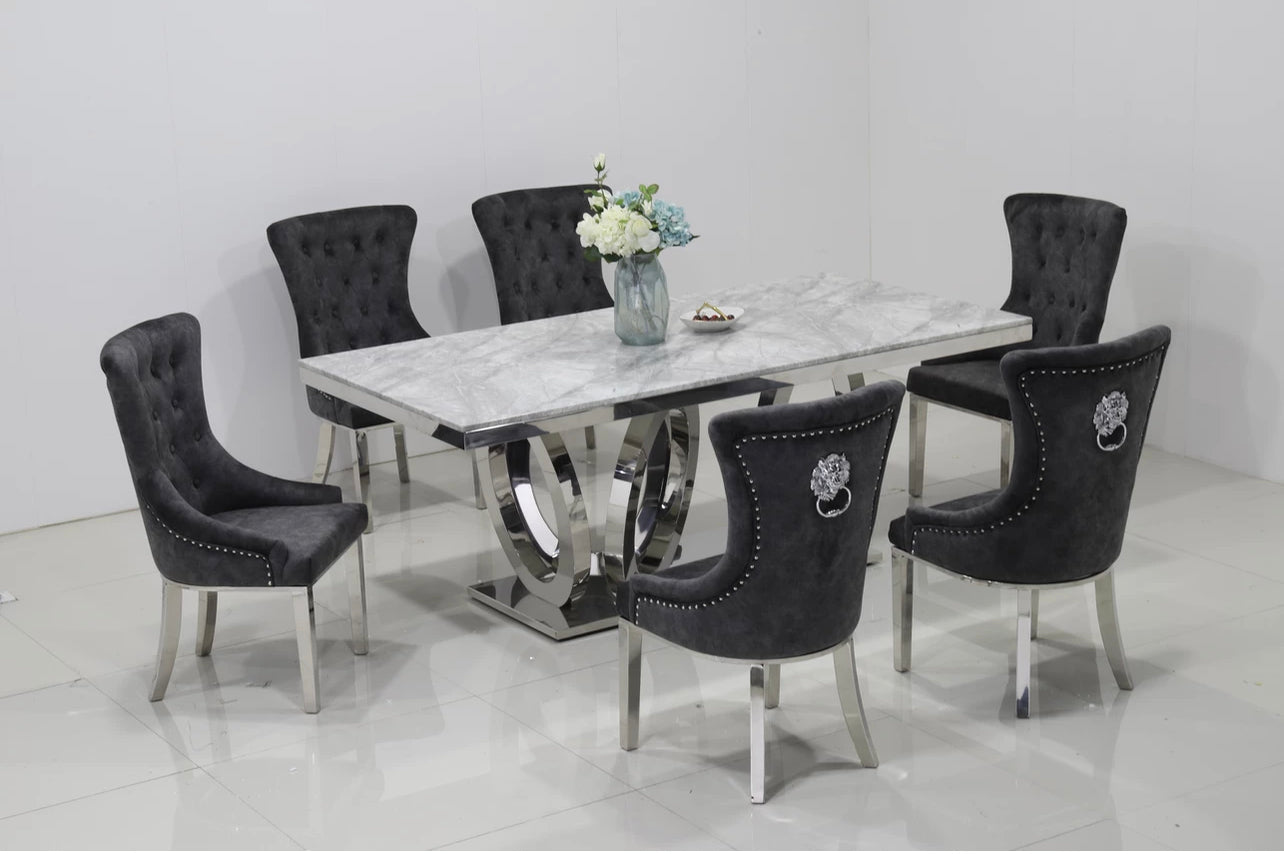 Marble Light Gray Circle Table