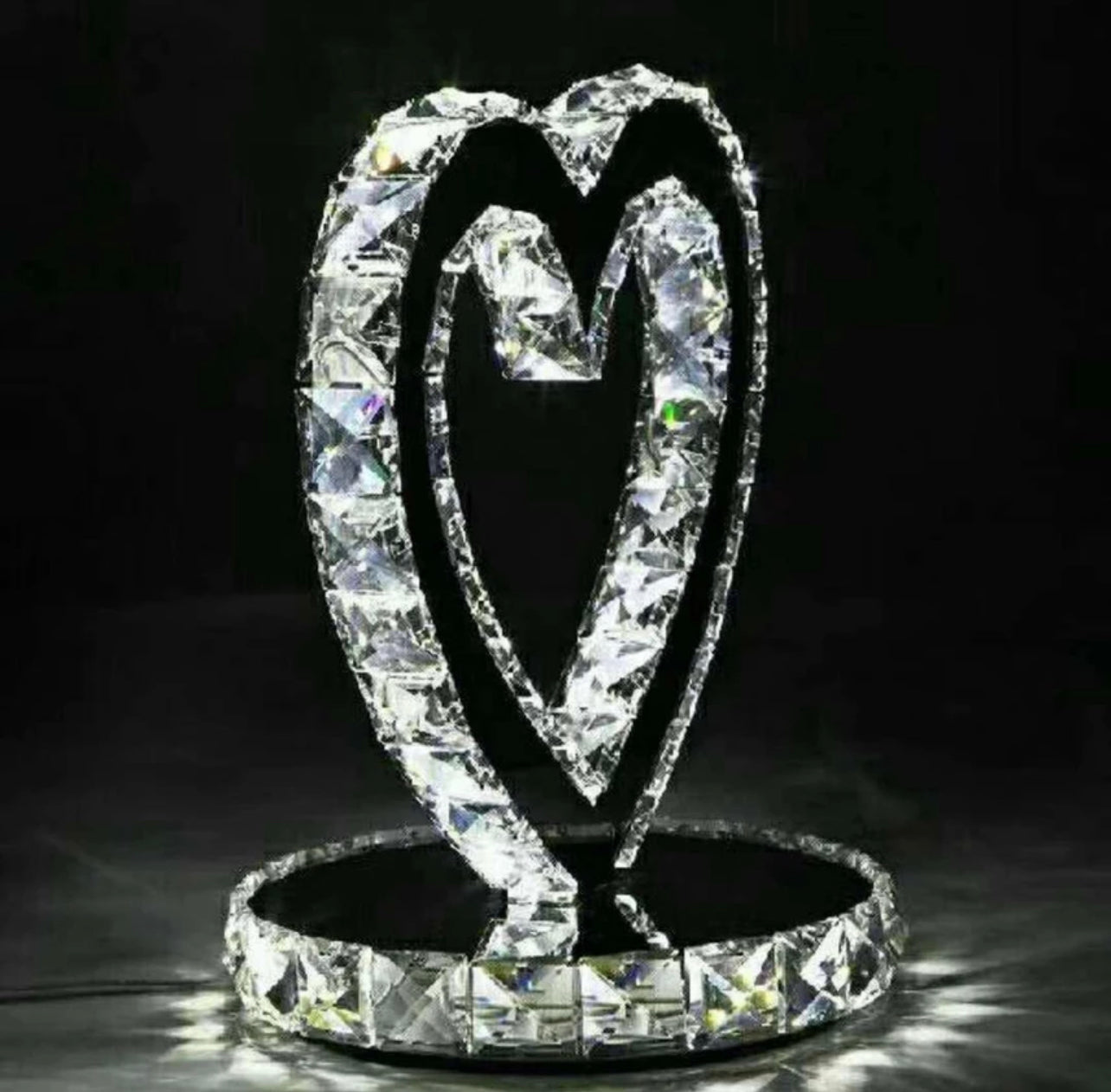 Crystal Heart LED Lamp