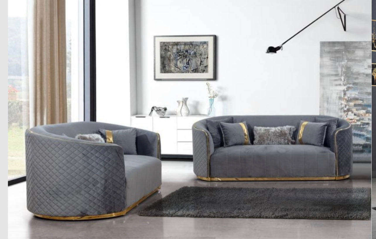 Paris Gray Sofa & Loveseat Set