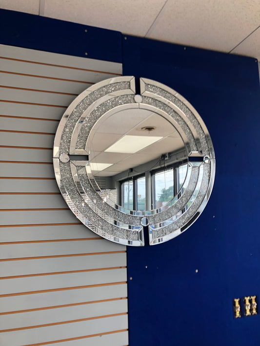 Glam Wall Mirror with Crushed Diamonds