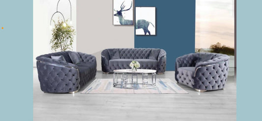 Glam Tufted Sofa & Loveseat Set