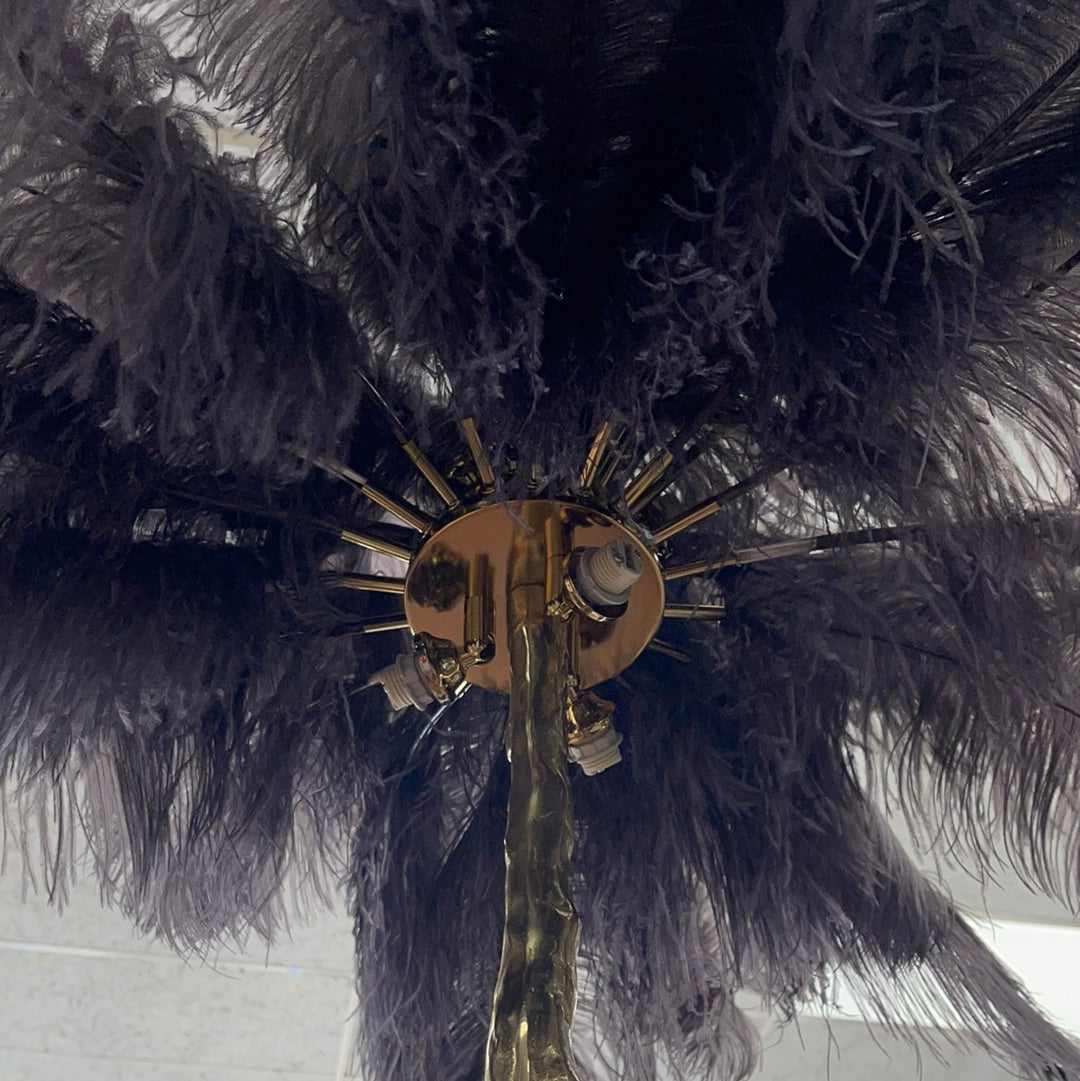 Glam Palm Tree Feathered Lamp
