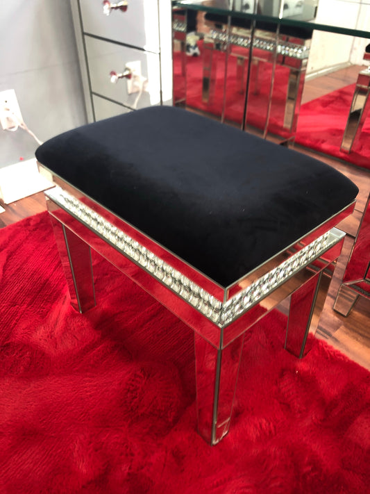 Glam Diamond Encrusted Vanity Stool