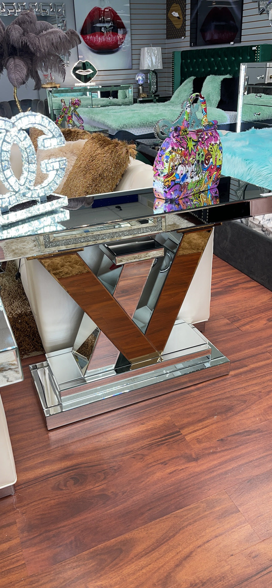 LV Rose Gold Console Table