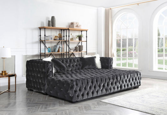 Large Extended Velvet Ottoman