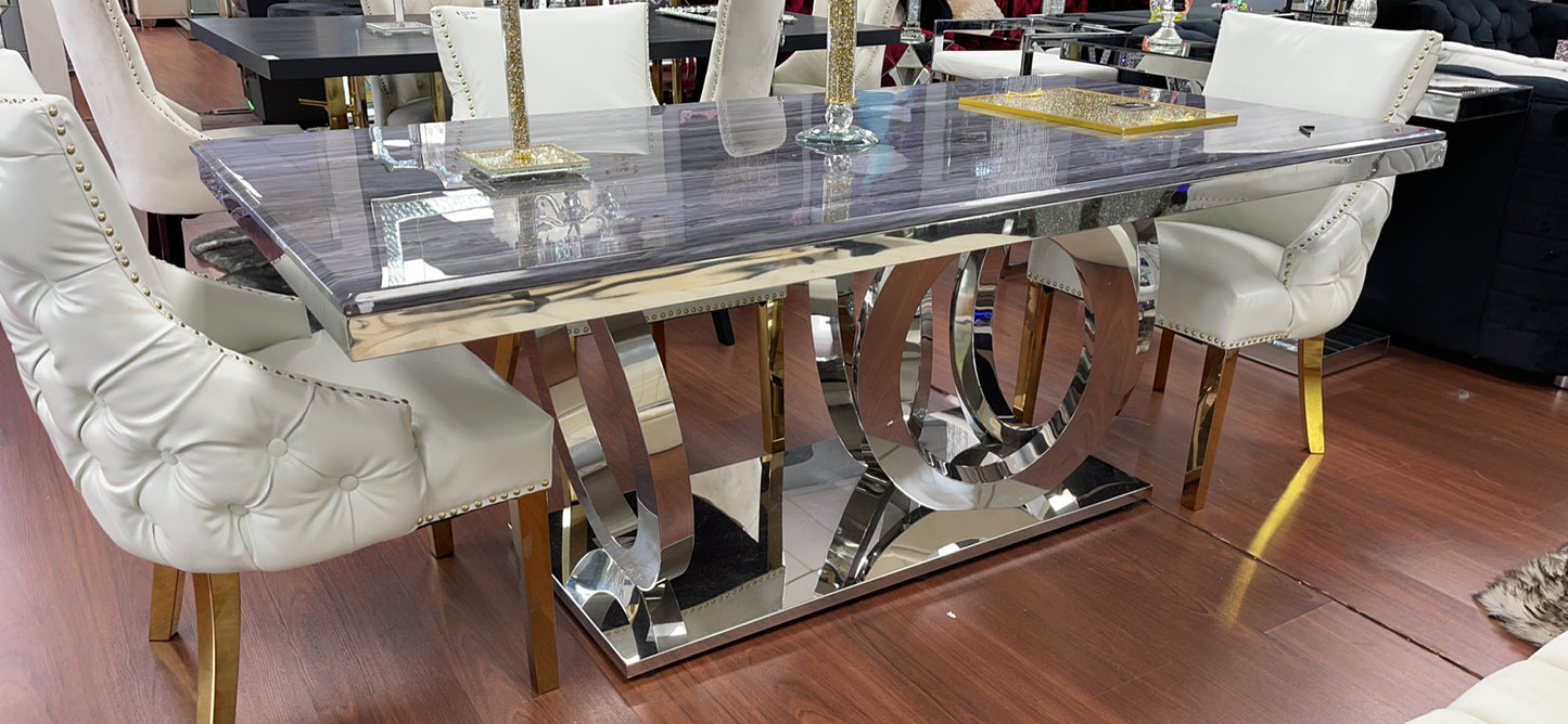 Marble Top Glam Dining Table