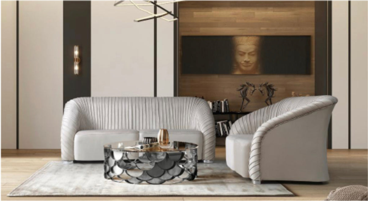 Lola Cream Sofa & Loveseat Set