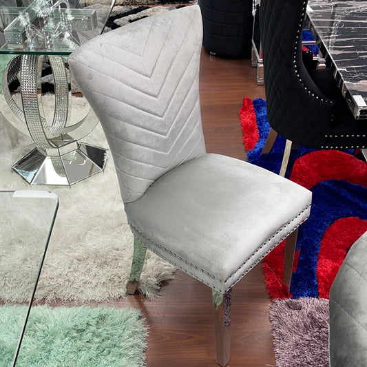 Light Gray Velvet Eva Dining Chair