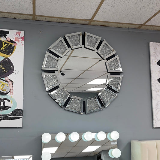Round Glam Wall Decor Mirror