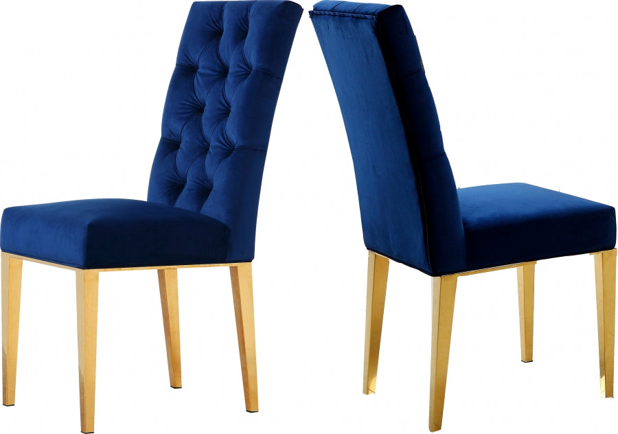 Capri Velvet Dining Chair w/ lGold legs