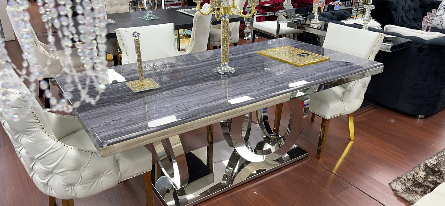 Marble Top Glam Dining Table