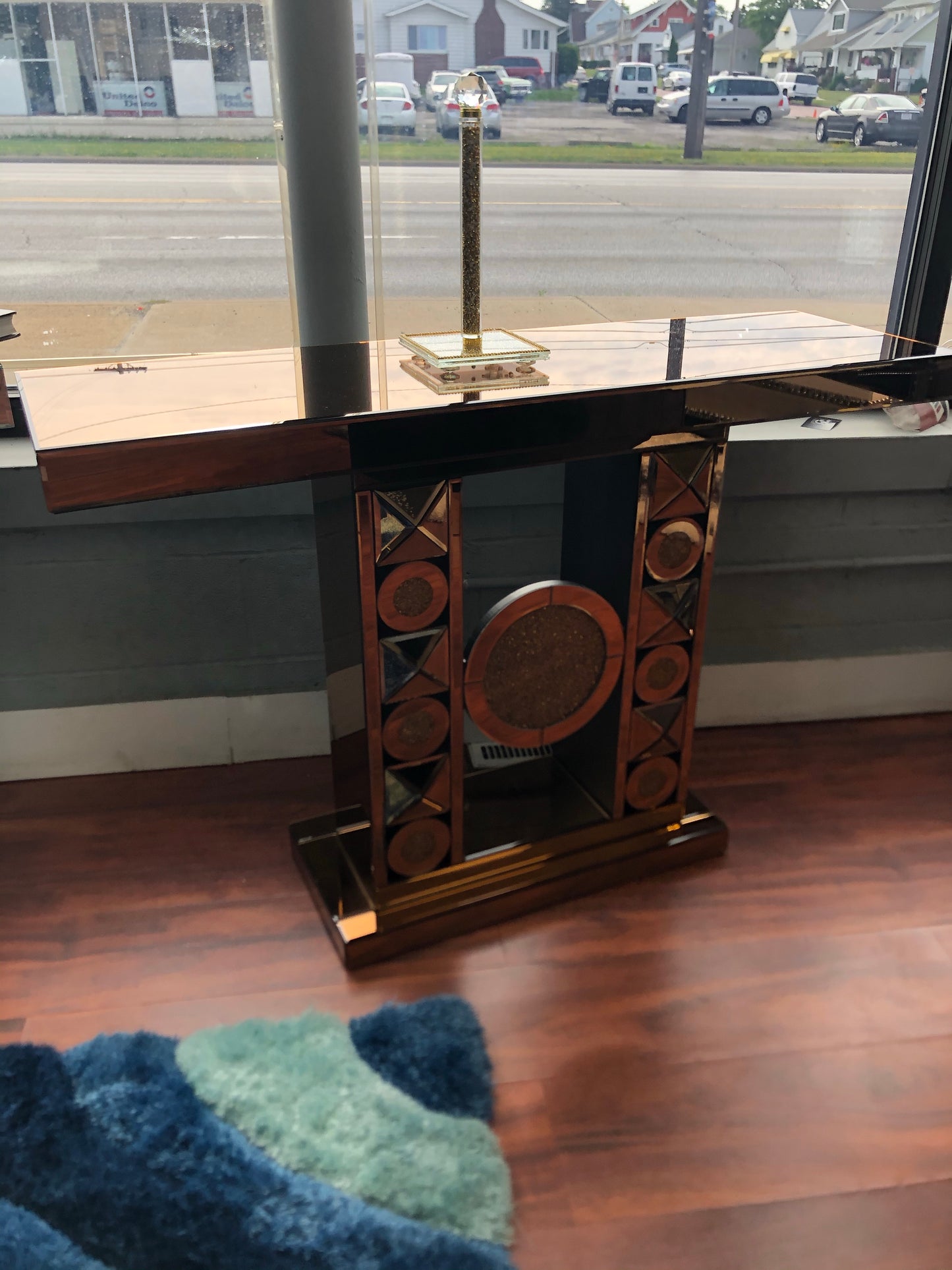 New Glam Rose Gold Console Table