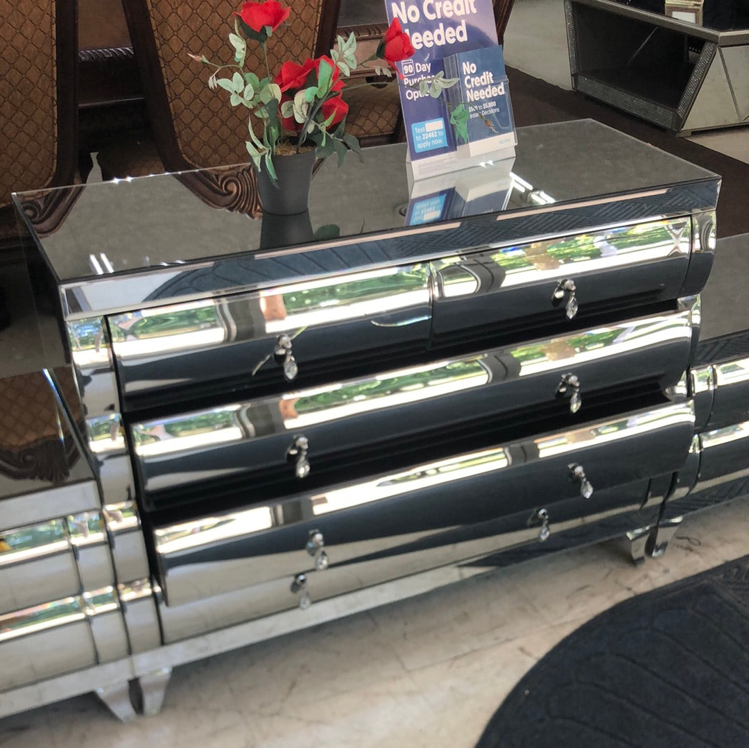 New Glam Mirrored Storage Dresser!