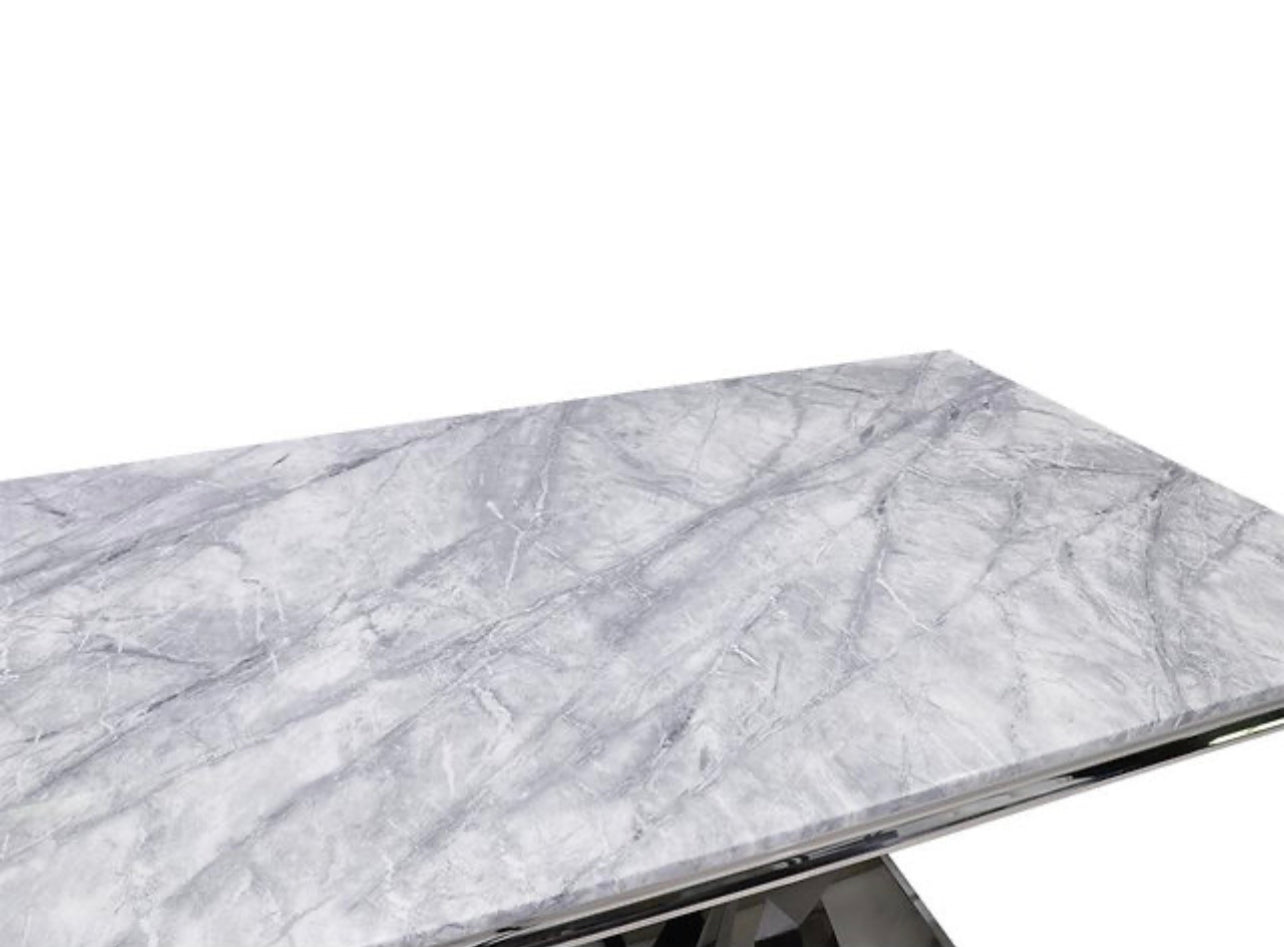 Lisa Light Gray Marble Dining Table