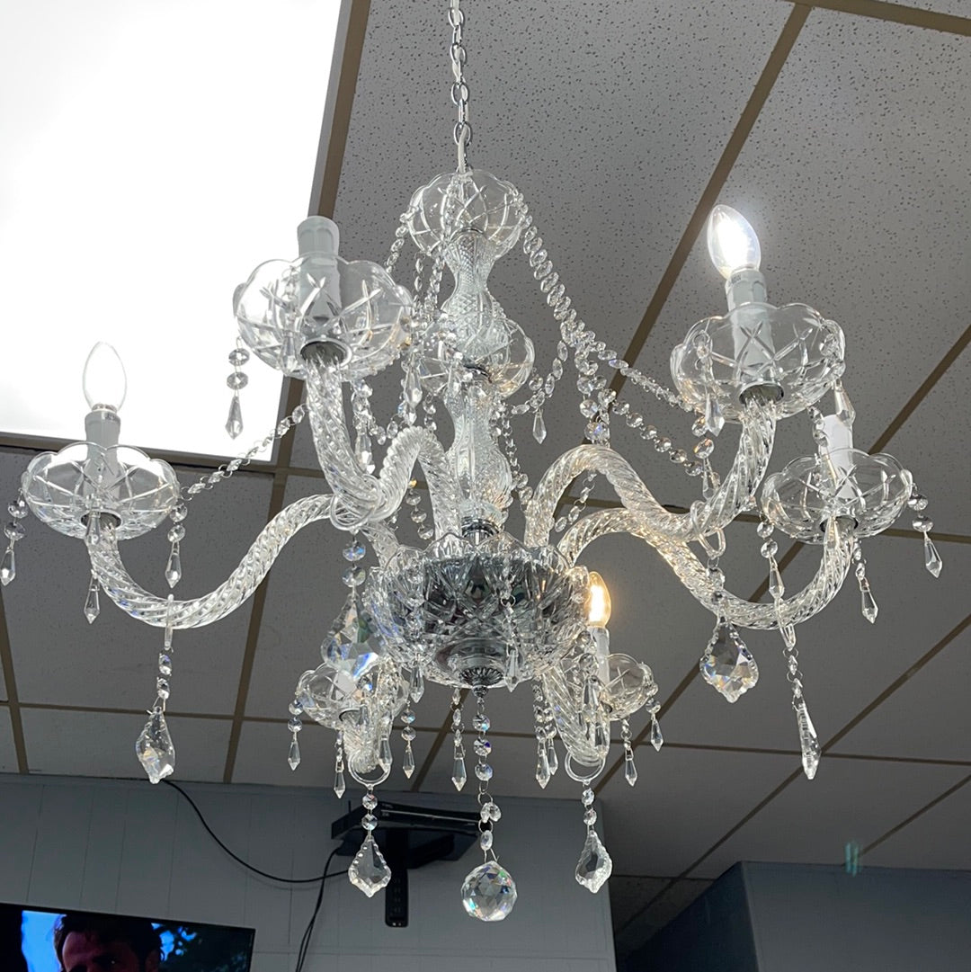 Glam Victorian Style Glass Chandelier